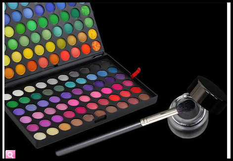 Paleta 120 sombras A + Delineador em gel + Pincel -
